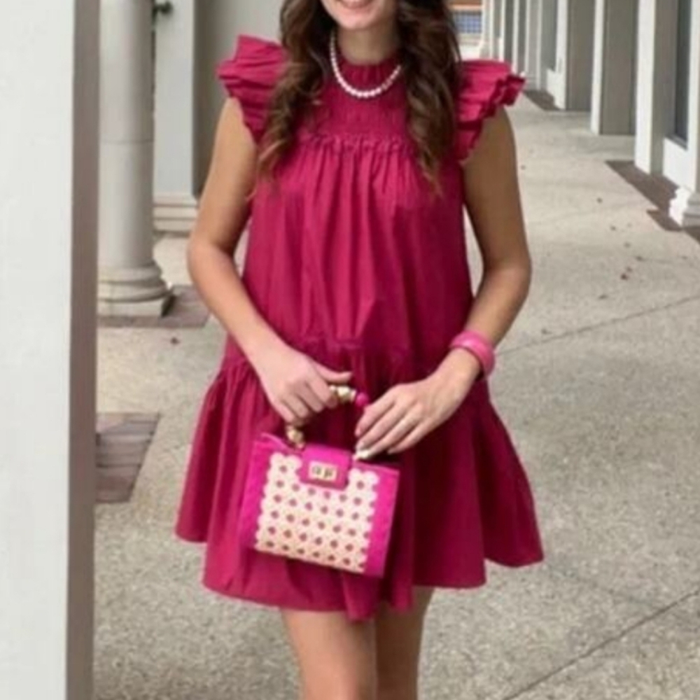Anthropologie x Love The Label Womens Smocked Poppy Dress Size S MSRP $225